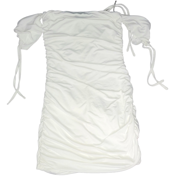 White Ruched Dress From Fashion Nova - Picture 6 of 8